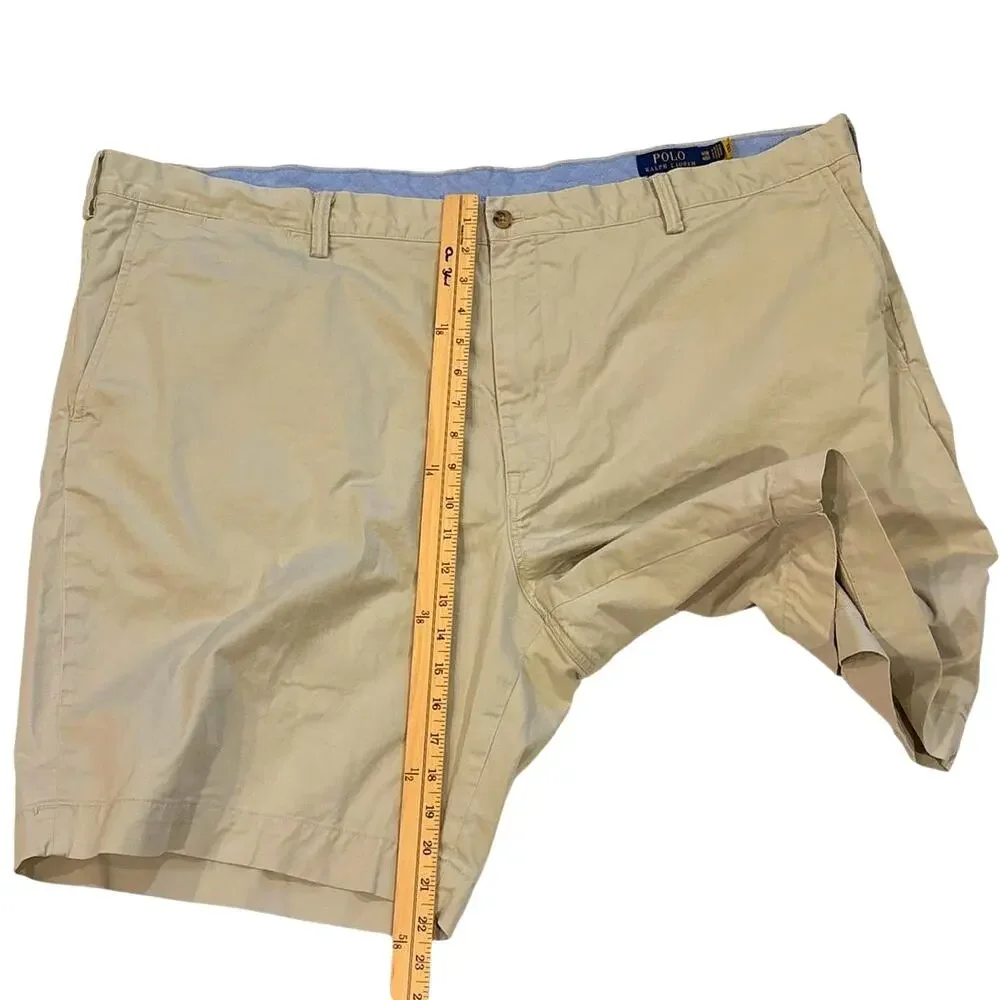 Polo Ralph Lauren Shorts Mens 48B Beige Chino Stretch Classic Fit Casual Preppy